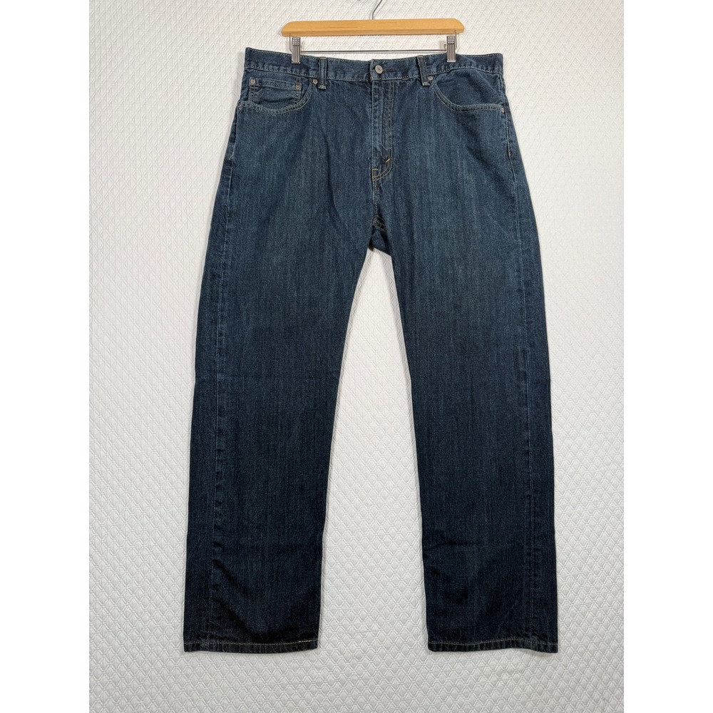 Levis 505 Regular Fit Mens Jeans‎ 40x31.5 Dark Wash Blue Straight Leg Denim 5372